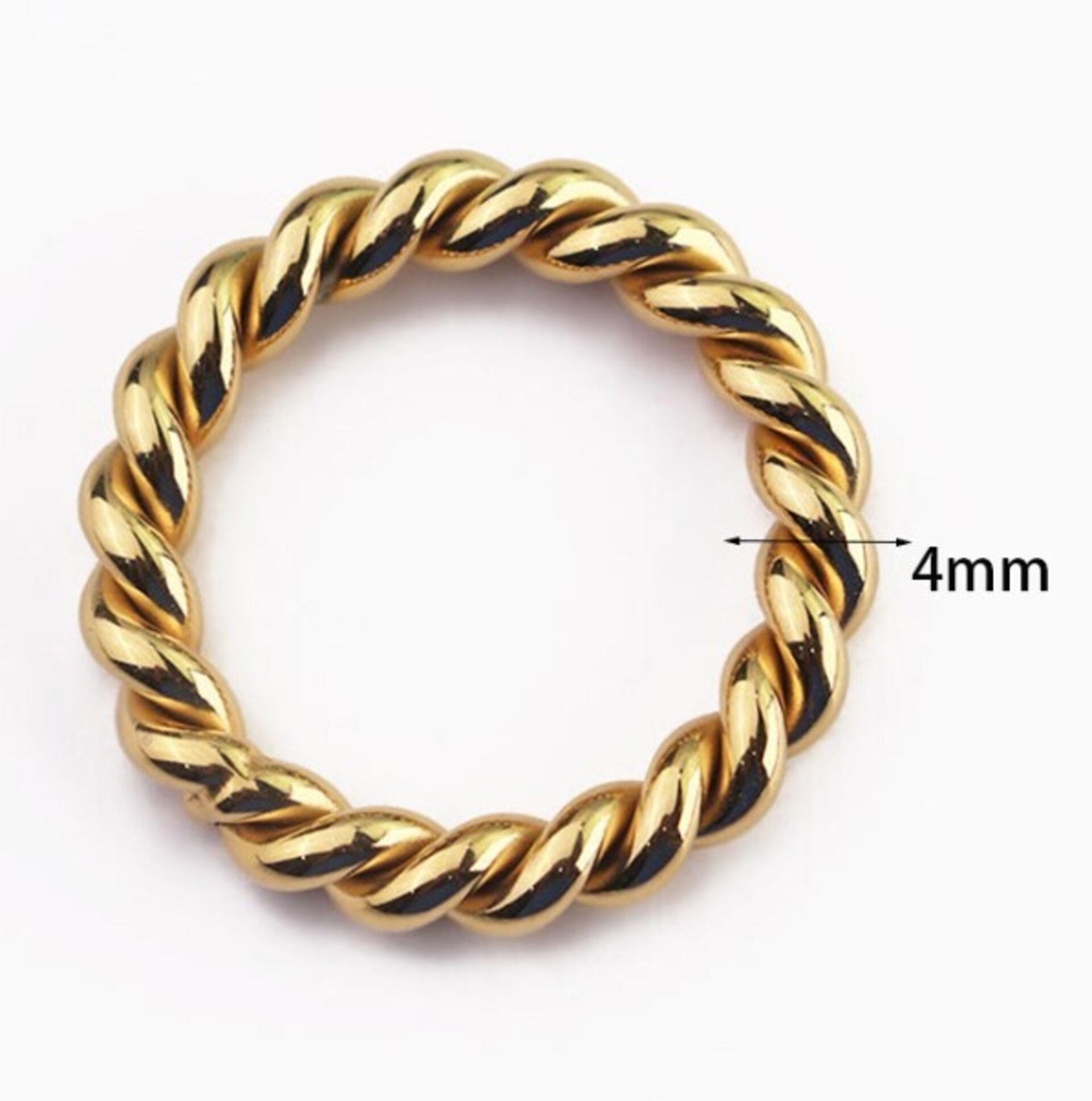 Anillo TWISTER acero y oro waterproof - 7