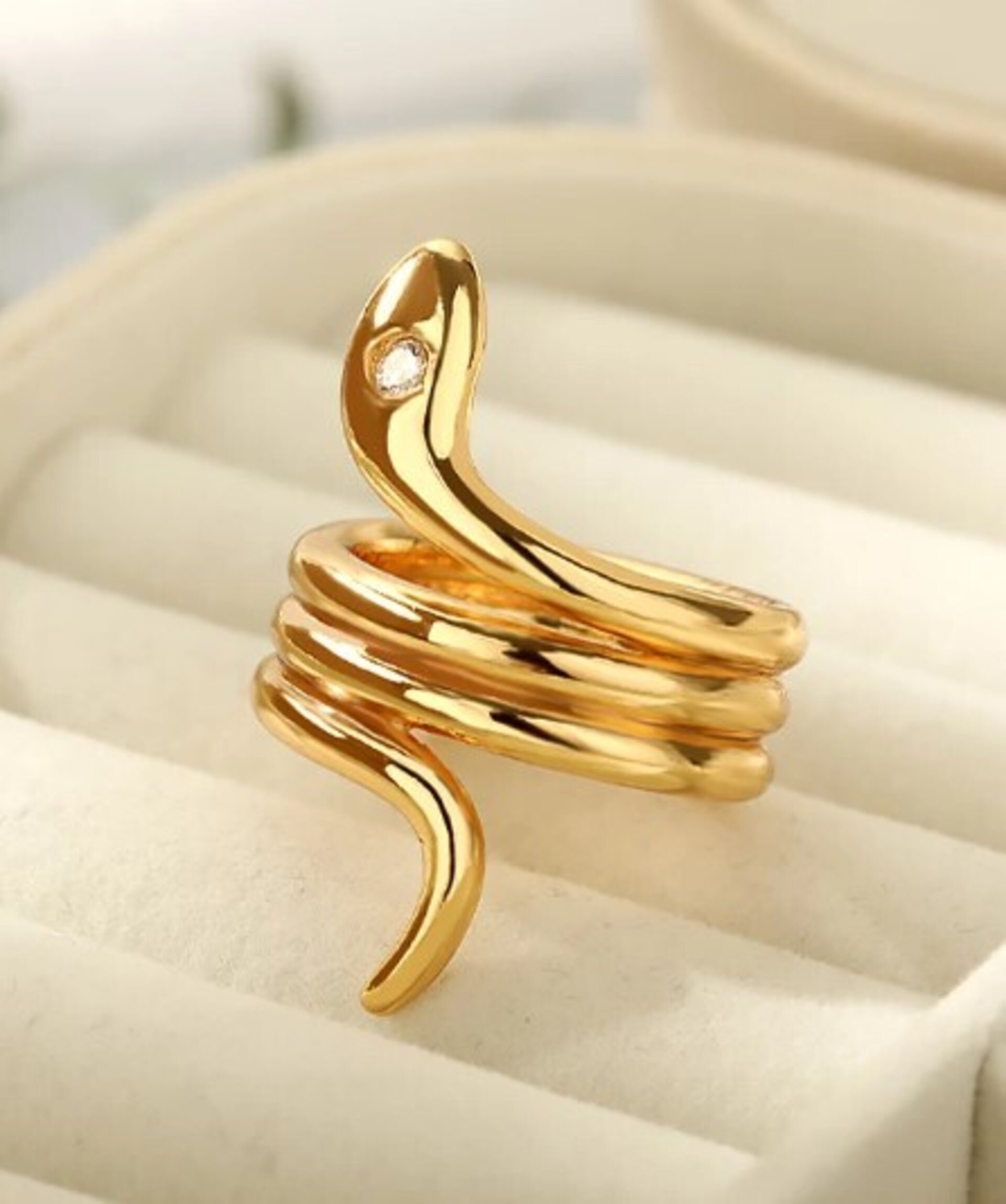 Anillo SPIRAL SNAKE acero y oro resistente al agua - 2