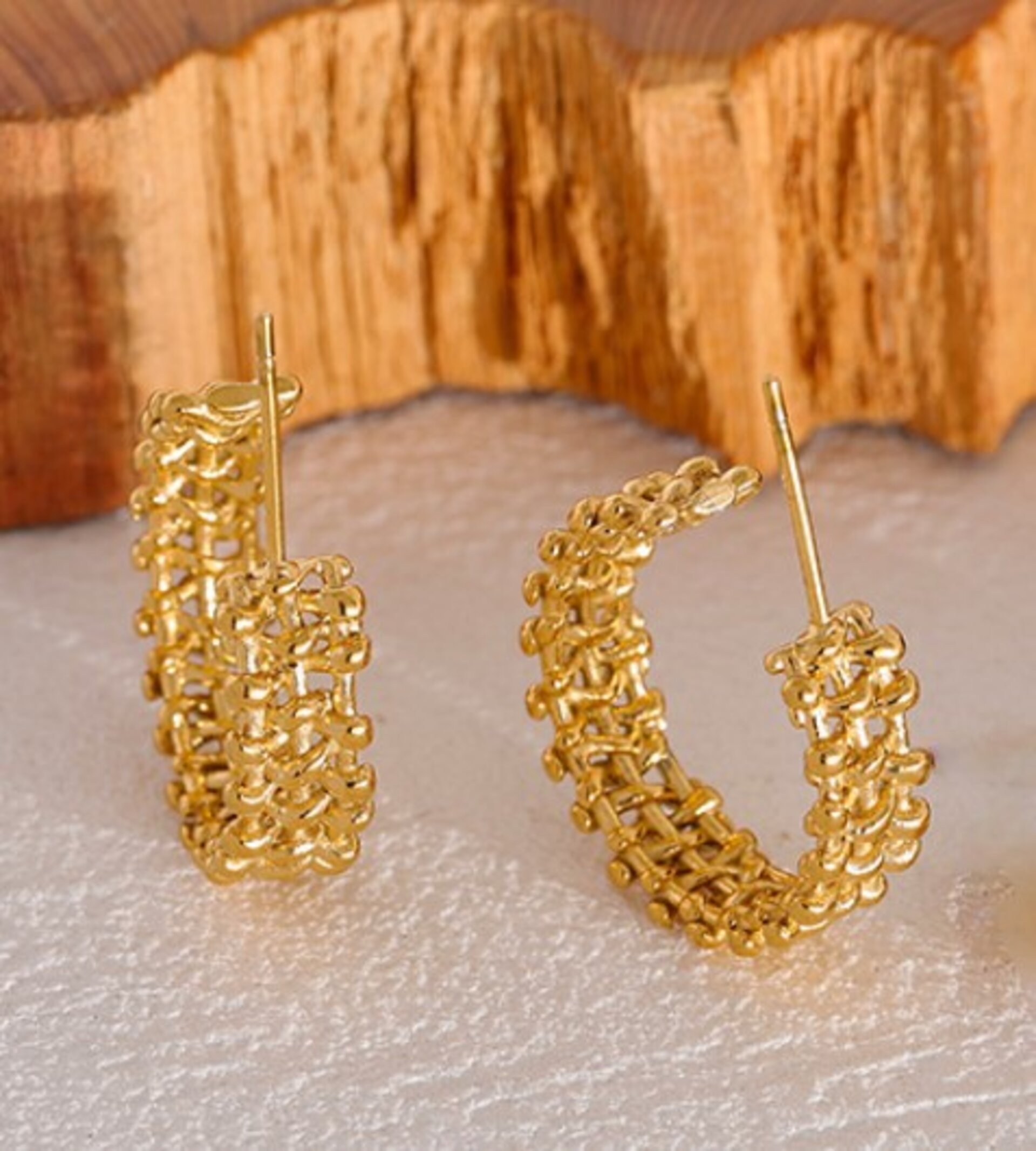 Pendientes SUNNY acero y oro resistentes al agua y sudor - 4