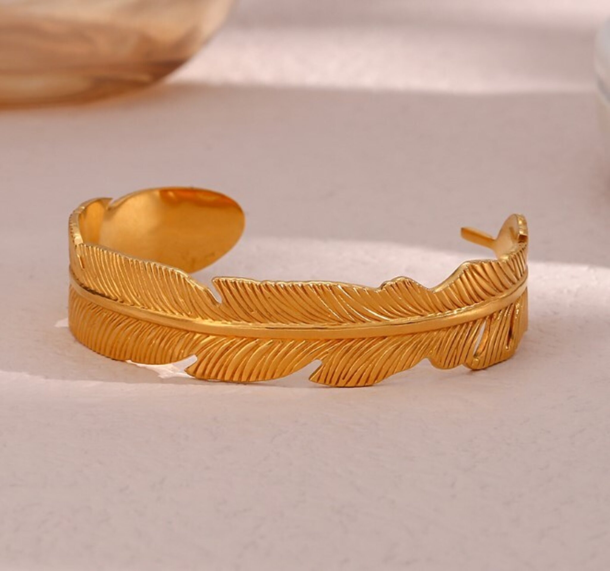 Pulsera LEAF acero y oro waterproof - 5