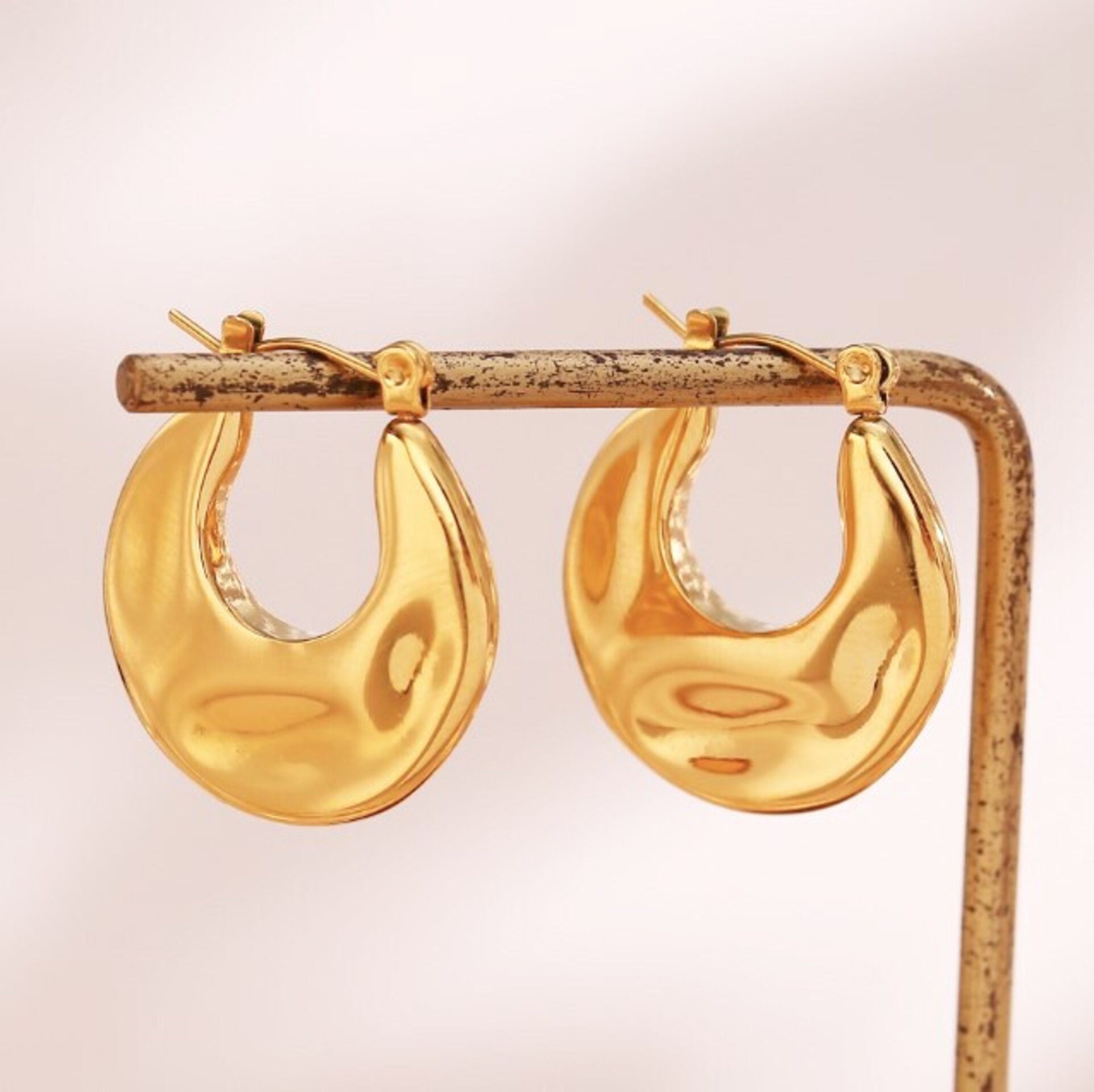 Pendientes MAREA acero y oro waterproof - 7