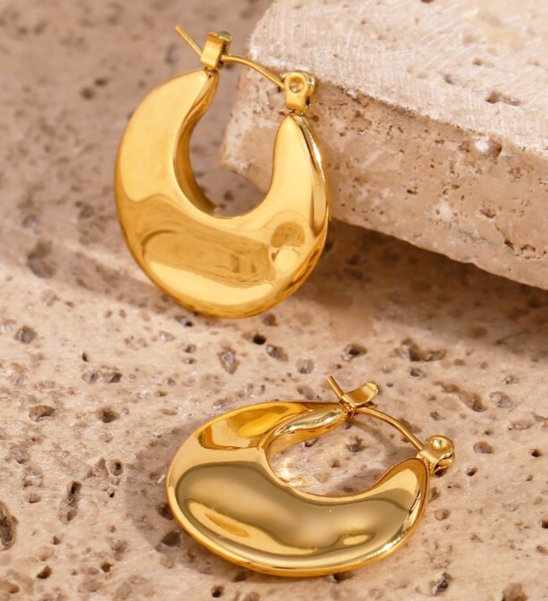 Pendientes MAREA acero y oro waterproof - 3