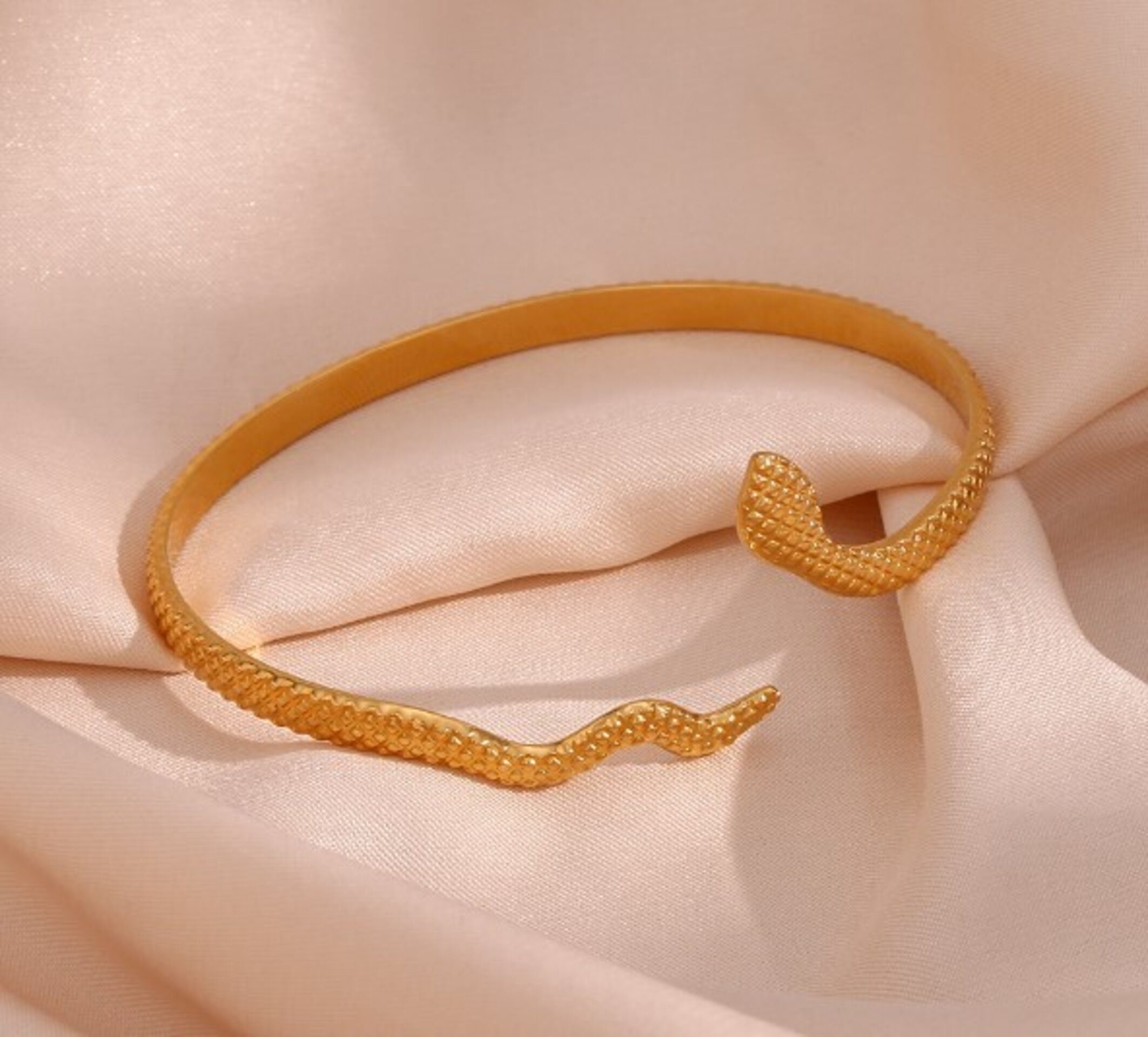 Brazalete SNAKE acero y oro resistente al agua - 6